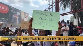 DR Congo antiWestern protests take place in Kinshasa [upl. by Oettam]