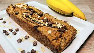 Bananenbrot ohne Zucker ohne Mehl und Öl mit Haferflocken vegan so saftig und schnell zubereitet [upl. by Gnal]