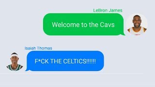 LeBron James Texting Isaiah Thomas after Joining Cavaliers  Isaiah Thomas Traded To Cavaliers [upl. by Aynnat127]