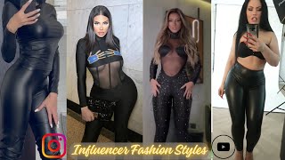 How to Style Shiny Leather Leggings Summer Styles  Curvy Instagram Fashion Hacks  Influencer GRWM [upl. by Ranna300]