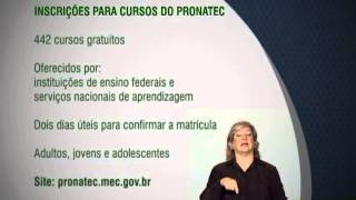 Abertas as inscrições para 442 cursos profissionalizantes oferecidos pelo Pronatec [upl. by Warde]