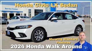 2024 Honda Civic LX Sedan Walkaround Standard Features [upl. by Lucilla511]