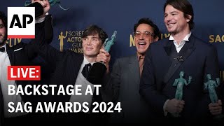 LIVE Backstage with winners at SAG Awards 2024 [upl. by Onirotciv]