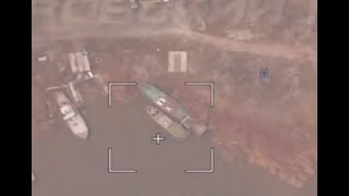 Lancet Drone Hits Ukrainian Boat  Claimed to Be GyurzaM but Possibly Too Small [upl. by Oilisab584]