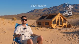 🏕Camping revolution 360 Review of Inflatable Tents w a stove jack on Sand Dunes 🏕 [upl. by Briney]