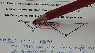 CE1D mathématique Argumentation Angles et inégalité triangulaire [upl. by Nayd878]