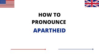 How To Pronounce APARTHEID Correctly In English  APARTHEID Pronunciation  How To Say APARTHEID [upl. by Tracay]