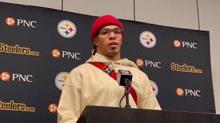 Chase Claypool tries to explain celebrating a first down on Steelers lastminute drive [upl. by Okia886]