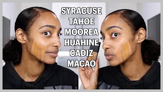 Nars Light Reflecting Foundation Swatches Syracuse Tahoe Moorea Huahine Cadiz Macao [upl. by Noland]