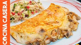 Omelette Receta rellena de Champiñon y Queso [upl. by Lipkin2]