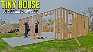 Exterior Walls Are COMPLETE  Tiny House Build  South Texas Living [upl. by Alleynad]