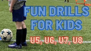 Fun Drills For Kids  U5 U6 U7 U8  FootballSoccer Enjoyment amp Improvement 2021 [upl. by Keppel]