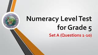 Math 5  Numeracy Level Test Questions 1 to 10 [upl. by Kappenne]