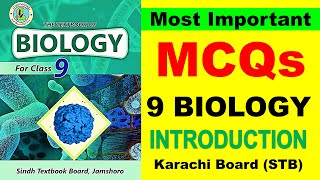 Biology Class 9 Chapter 1 Introduction  Important MCQs Text Book Karachi Board with Exercise [upl. by Nitsyrc413]