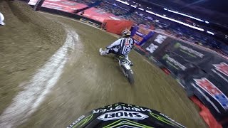 GoPro Kyle Regal amp Jacob Hayes AX Main Event 1 Battle 2015 AMSOIL Arenacross New Orleans Louisiana [upl. by Mellen]