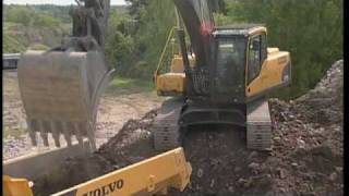 How to load a truck with a Volvo Crawler Excavator Part 6 of 15 [upl. by Neenej]