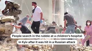 Ukraine childrens hospital hit by Russian attack  REUTERS [upl. by Tobiah296]