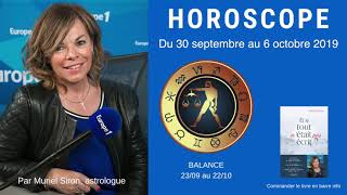 Horoscope de Muriel Siron du 30 septembre au 6 octobre 2019 [upl. by Elcarim]