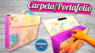 DIY  CarpetaPortafolio Reciclando Cartón  PumitaNegraArt🐾 [upl. by Tabber739]