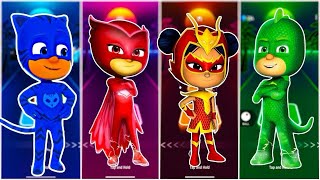 Catboy 🆚 Owlette 🆚 Gekko 🆚 Romeo  PJ Masks  Tiles Hop EDM Rush [upl. by Bohon]