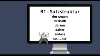 ᐅ Deutsch Satzbau und Konnektoren Deshalb deswegen darum daher sodass sodass Deutsch B1B2 [upl. by Dwan203]