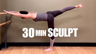 BODYWEIGHT BARRE WORKOUT  30 Minutes  Full Body  No Equipment [upl. by Aramoj]