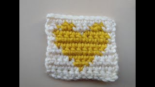 how to crochet heart with graph and change colors [upl. by Rossner]