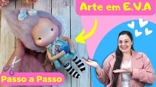 Boneca Fofucha em EVA  Mini Fada Foamiran Petit Fairy Doll Tutorial Passo a Passo [upl. by Barsky933]