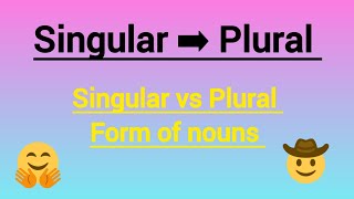 Singular number and Plural number l Singular Plural nouns l singular plural words l [upl. by Woothen899]