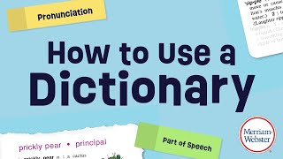 How to Use a Dictionary [upl. by Eimmat]