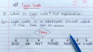 What is Logic Gate full Explanation  AND OR NOT NAND NOR XOR amp XNOR Gates [upl. by Mancino]