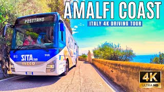 4K AMALFI COAST Scenic Drive  Sorrento to Positano Italy [upl. by Leiram]