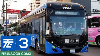 Trolebús CDMX  Línea 3  De Metro Mixcoac a Museo de Transportes Eléctricos Tetepilco  COMPLETO [upl. by Atirehc]