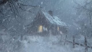 Blizzard Snowstorm amp Howling Wind in the Wooden Cabin  Calming Sounds for Sleep Chill amp Relax [upl. by Laura892]