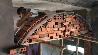 How To Build A Solid Brick Arch Indoors  Fast And Precise Techniques For Making Brick Arches [upl. by Ellga]