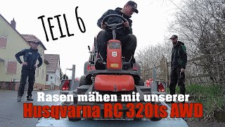 Rasen mähen mit husqvarna RC 320TS AWD  Monsterwurzel [upl. by Chrisy]