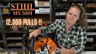 Stihl MS500i Chainsaw Wow 8000 Starts On This Milling Saw Clutch Blown Apart Lets Dig In [upl. by Caldera]