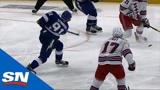 Stamkos Scores Three OneTimers For Hat Trick Vs Rangers [upl. by Epolenep]