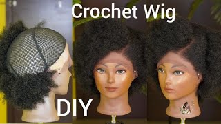 How To TPart Lace Frontal Crochet Wig Using Marley Kinky Hair  Realistic Hairline [upl. by Acirtap]