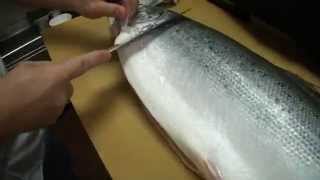 How To Fillet a Whole Salmon  How To Make Sushi Series [upl. by Milda928]