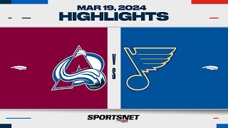 NHL Highlights  Avalanche vs Blues  March 19 2024 [upl. by Aeriela]