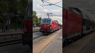 Siemens Vectron og dobbeltdækkervogne på Borup station danmark trainspotting dsb train [upl. by Aivlis615]