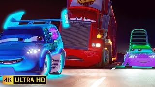 Cars Tuner Street Racer Scene Mack Falls Asleep McQueen Gets Lost Cars 2006 Remastered 4K 60FPS [upl. by Inimak]