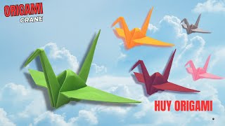 How to Fold a Paper Crane  Easy Origami Crane Tutorial Step by Step [upl. by Doniv]