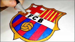 FC Barcelona logo coloring  Alcoholic Color Markers  Color The World [upl. by Kirven]