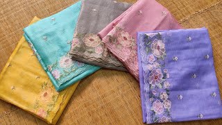 Organza Silk Embroidery Sarees with blouse evergraceonline Details in description below [upl. by Noonan207]