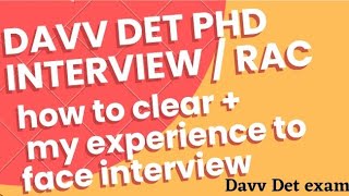 CLEAR YOUR PHD INTERVIEW [upl. by Srednas428]