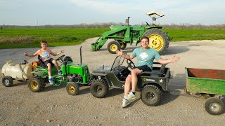 Playing on the Farm with Tractors and Trucks Compilation  Tractors for kids [upl. by Alidis]