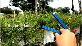 Butterfly knife “ASMR” trainer knives [upl. by Amitie]