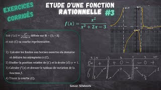 Etudier les variations dune fonction RATIONNELLE 3  Exercice Corrigé [upl. by Iralam915]